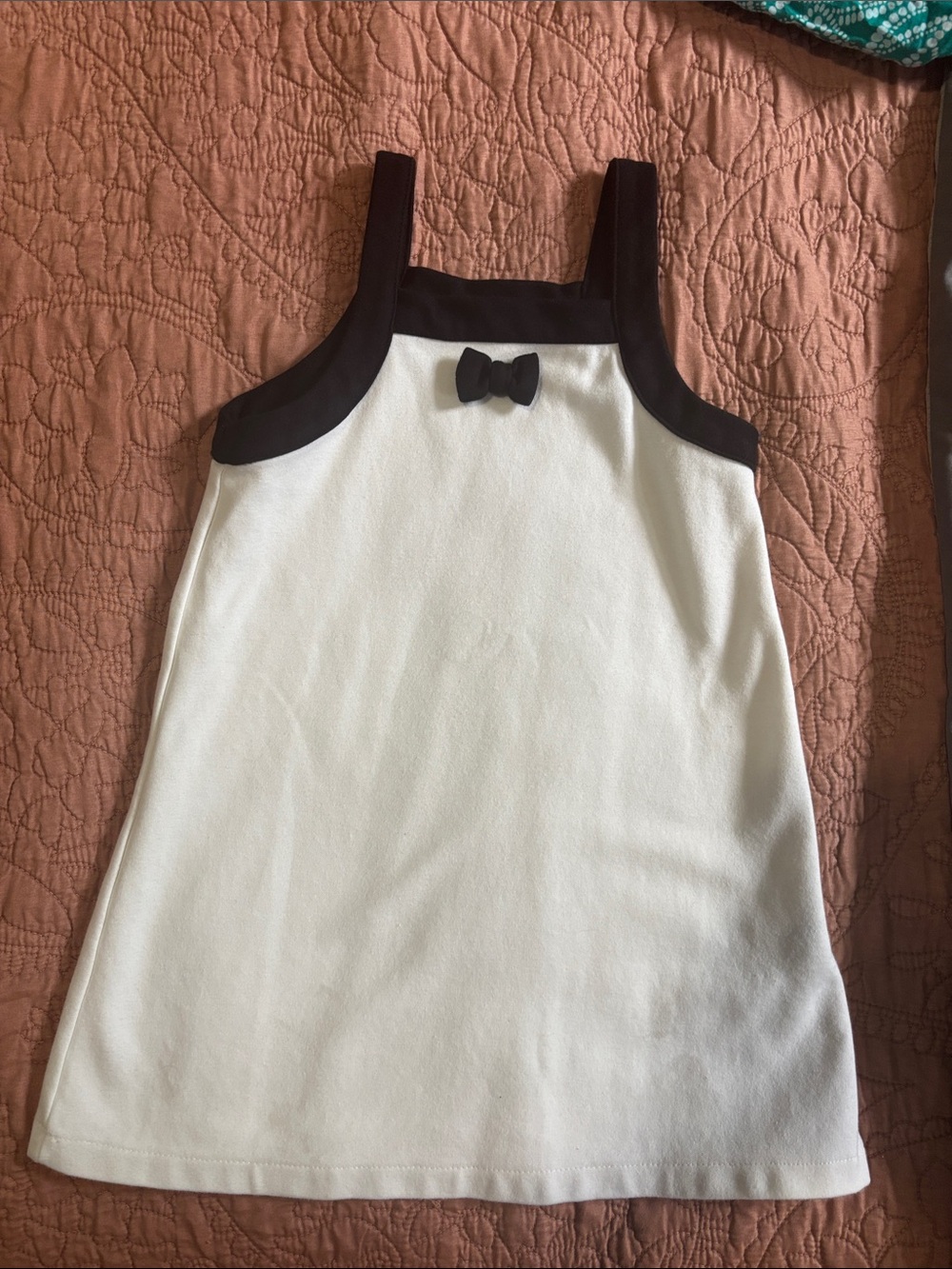 Zara Girls Black & White Bow-Accent Tank Dress